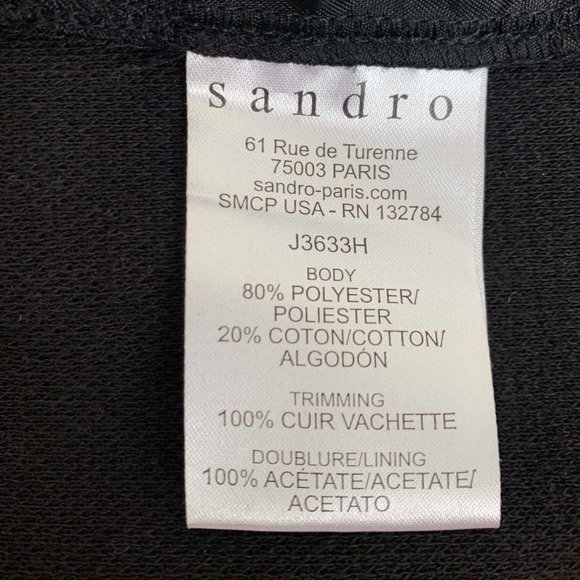 Sandro Navy Leather Mini Skirt - Picture 4 of 4